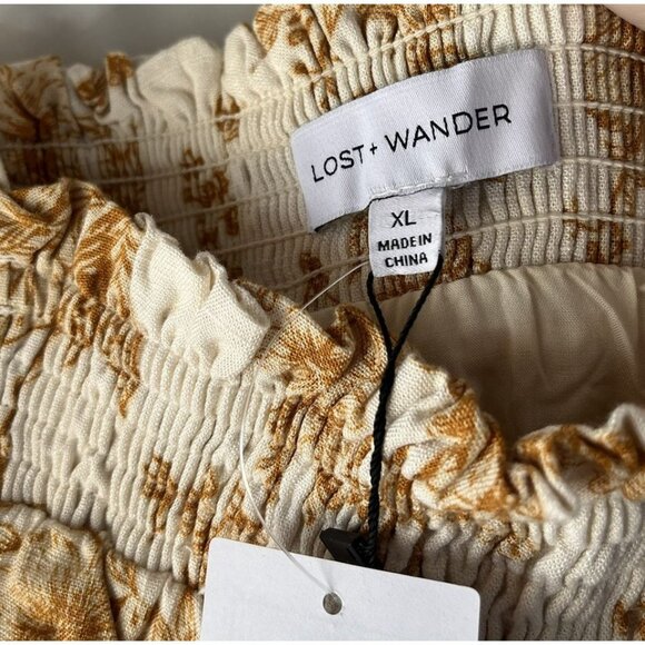 Lost + Wonder NEW Nightfall Floral Tie Strap Maxi Dress in Brown Floral Size Xl - Picture 7 of 8